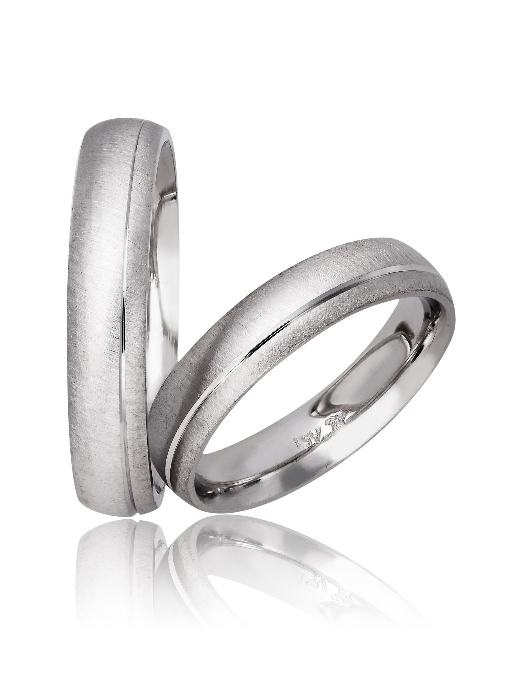 White gold wedding rings 4mm (code 704)